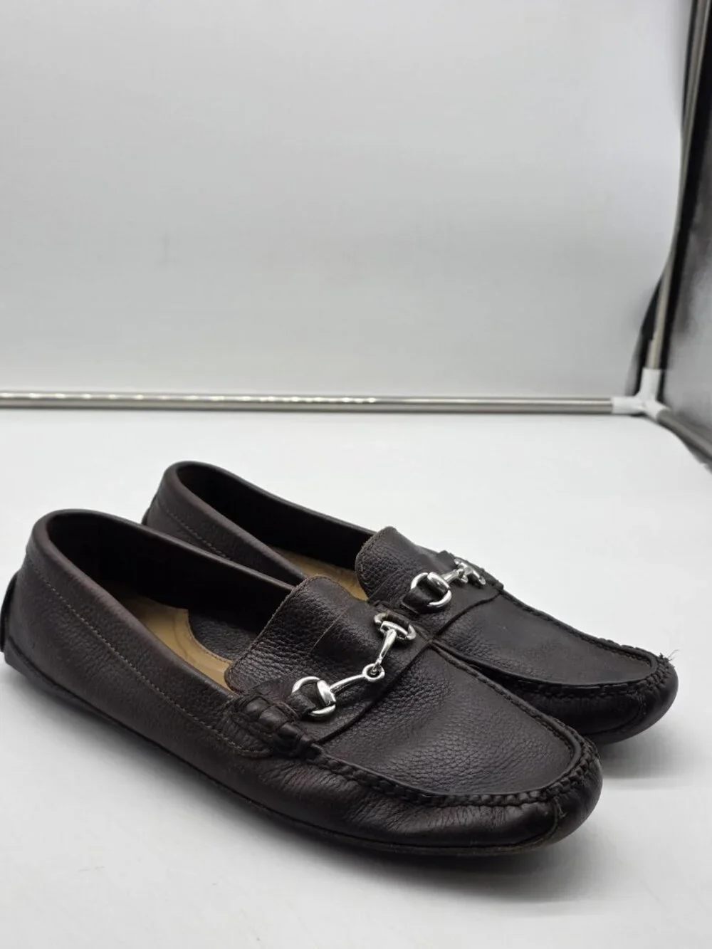 Cole Haan Shoes Mens Size 9.5 Brown Leather Bit Driving Casual Damaged Loafers - Picture 1 of 13